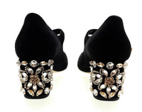 Dolce & Gabbana Suede Gold Buckle Block Heels-EU36.5