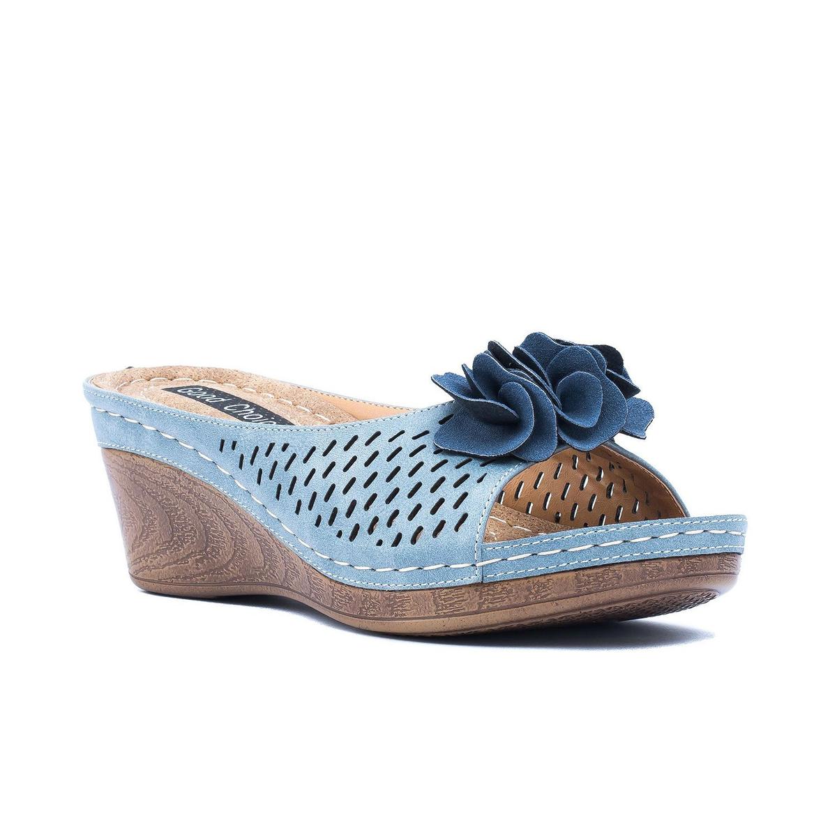 Juliet Womens Cushioned Footbed Faux Leather Wedge Sandals