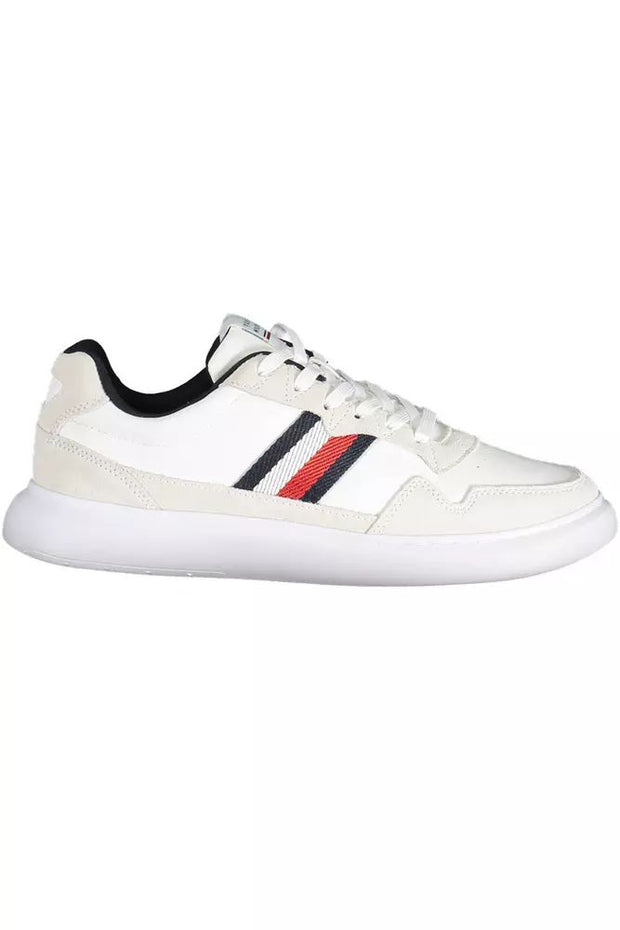Tommy Hilfiger Sleek White Sneakers with Contrasting Men's Accents