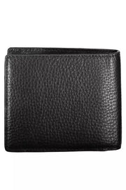 Tommy Hilfiger Sleek Black Leather Wallet with Contrasting Men's Accents