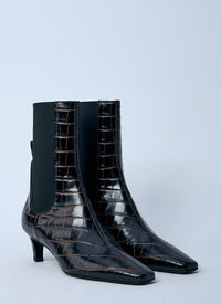 Toteme Women Croc-Embossed Leather Boots