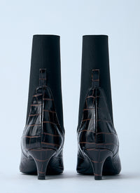 Toteme Women Croc-Embossed Leather Boots