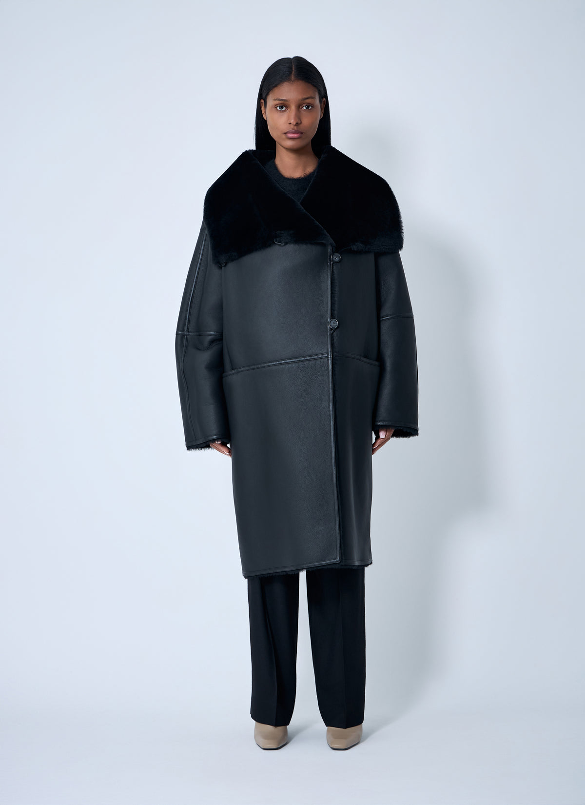 Toteme Women Shearling Wrap Coat