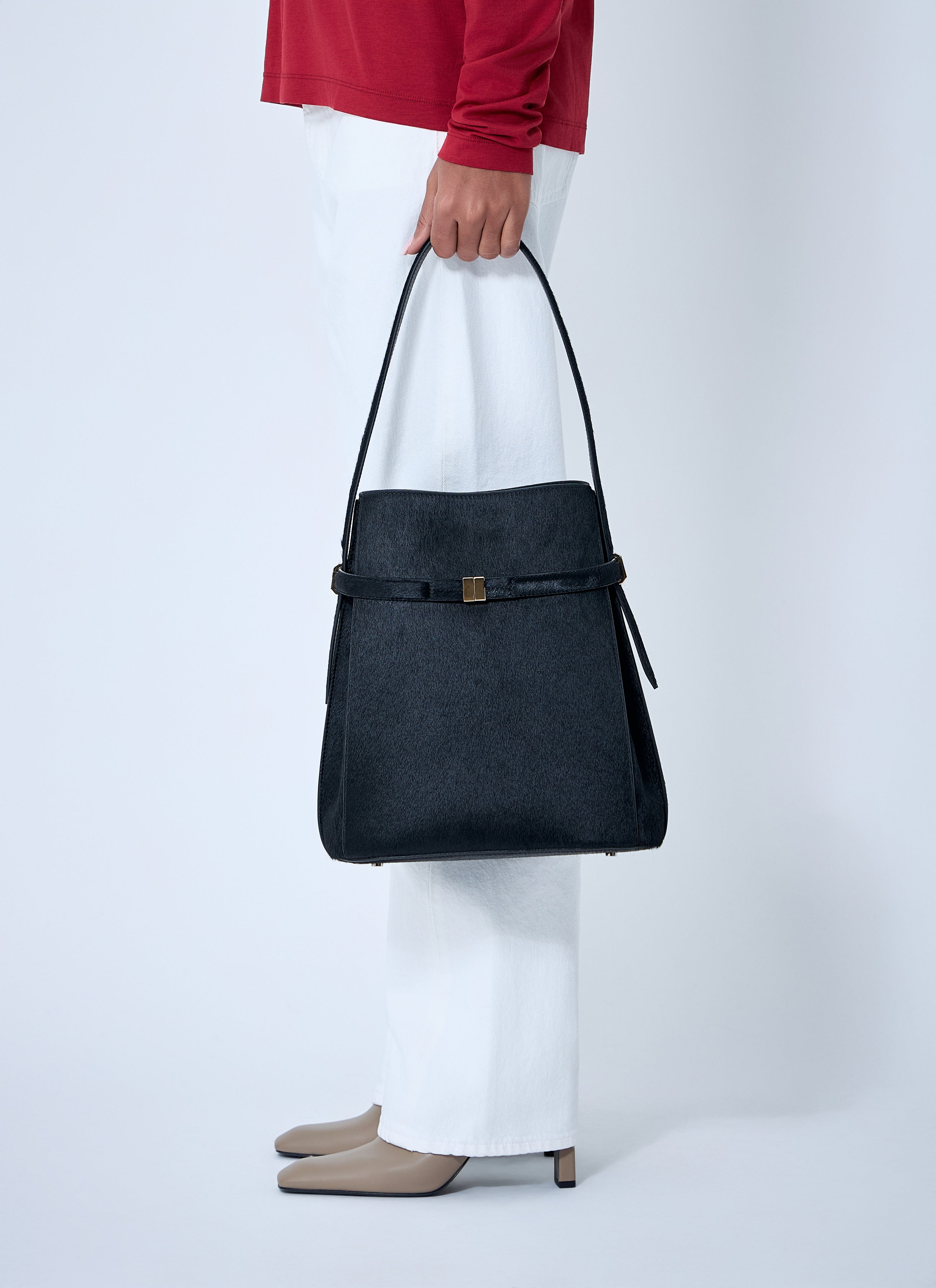 TOTEME Toteme Women Belted Pony Hair Bucket Bag