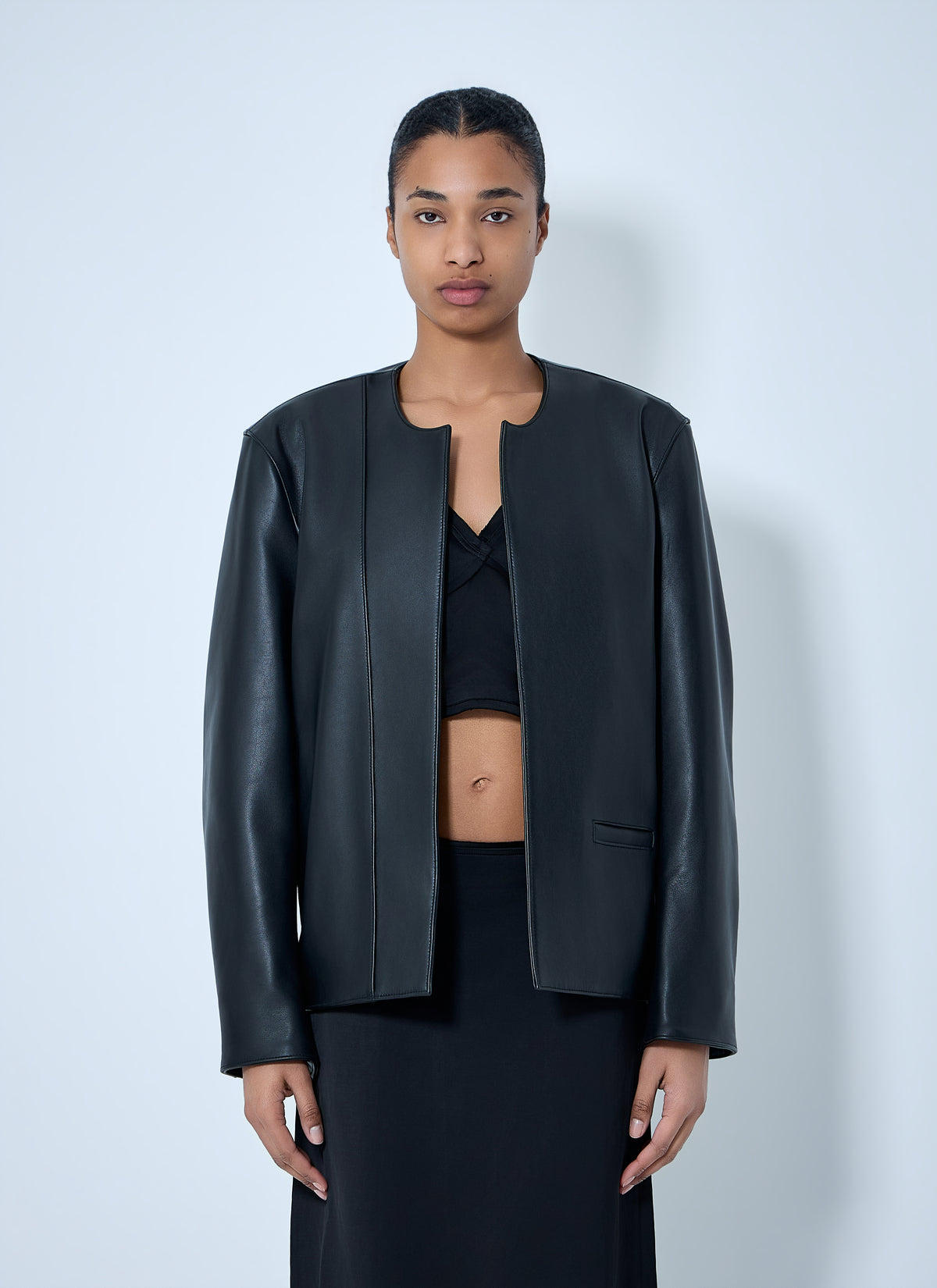 TOTEME Toteme Women Open Front Leather Jacket