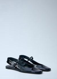 Toteme Women Patent Leather Slingback Flats