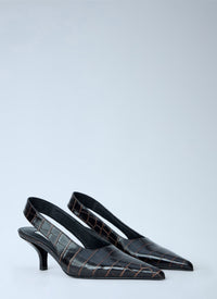 Toteme Women Classic Croco-Embossed Slingbacks