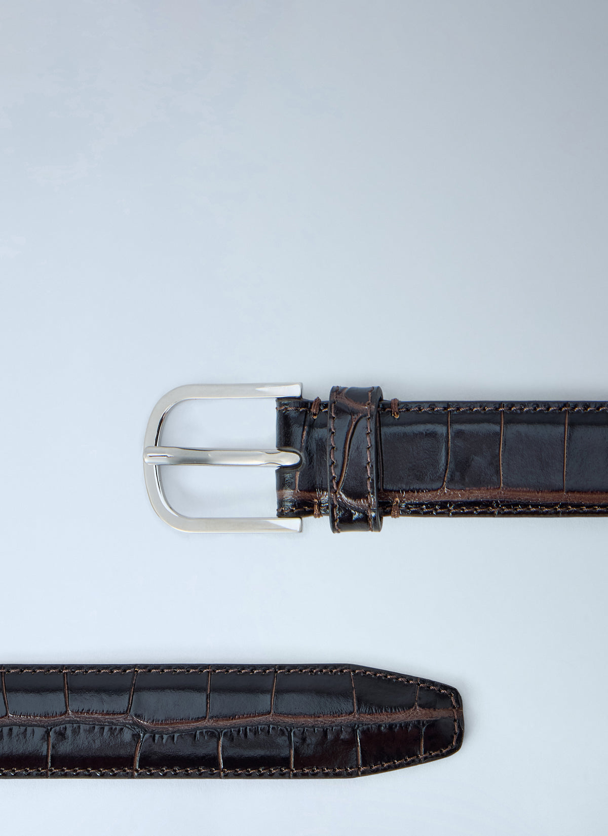 Toteme Women Slim Croco-Embossed Belt