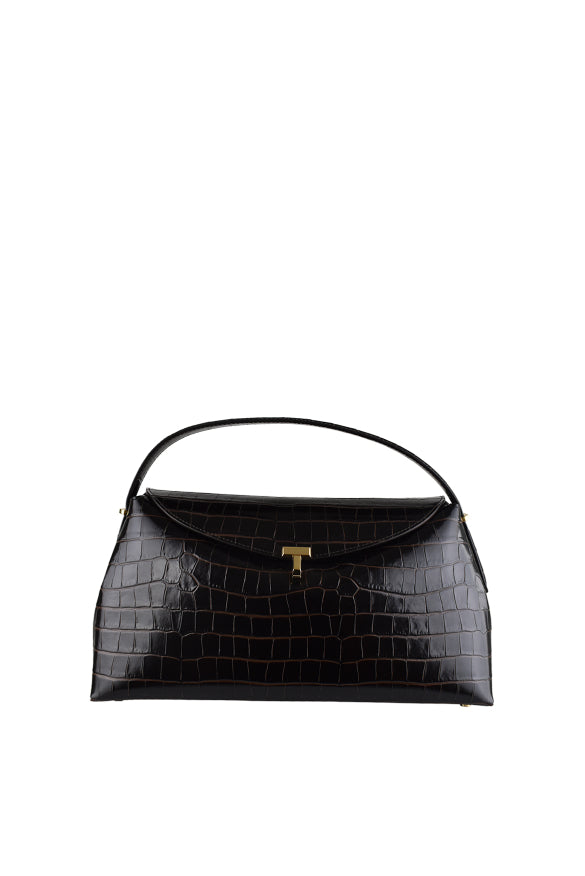 Toteme Women T-Lock Croco-Embossed Top Handle Bag
