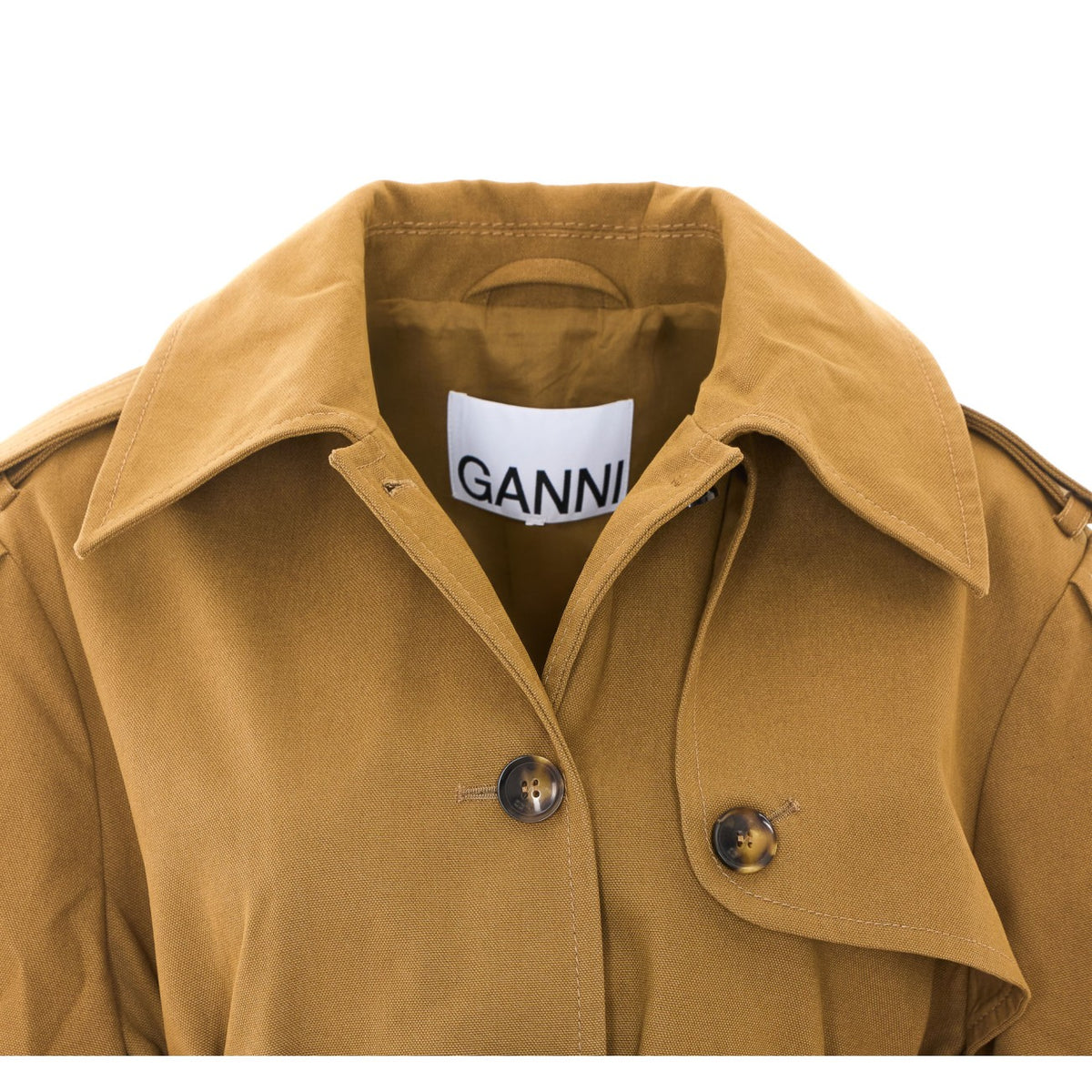 Ganni Ganni Women Trench Coat In Double Cotton