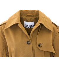 Ganni Ganni Women Trench Coat In Double Cotton