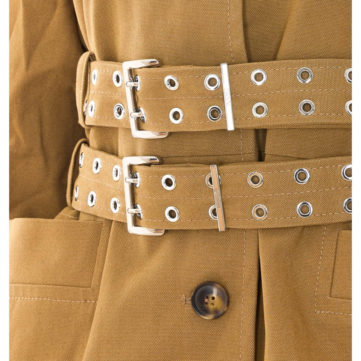 Ganni Ganni Women Trench Coat In Double Cotton