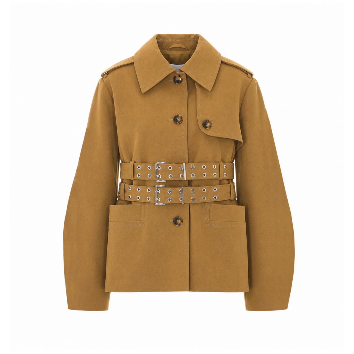 Ganni Ganni Women Trench Coat In Double Cotton