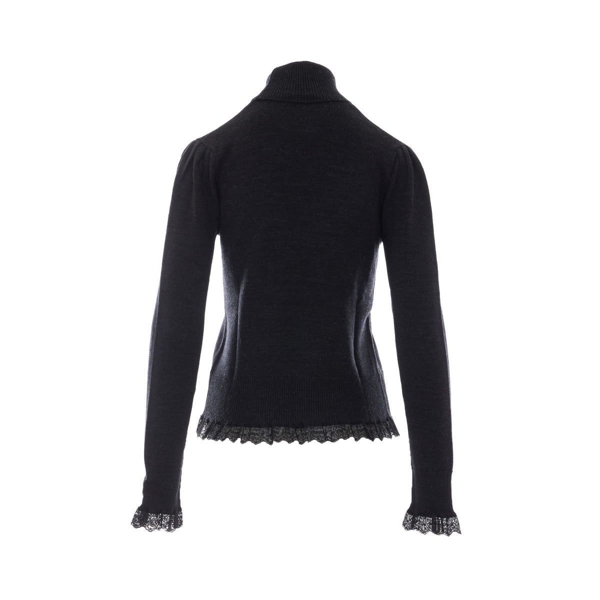 Ganni Women Turtleneck In Lace Merinos
