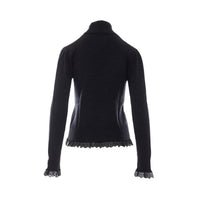 Ganni Women Turtleneck In Lace Merinos