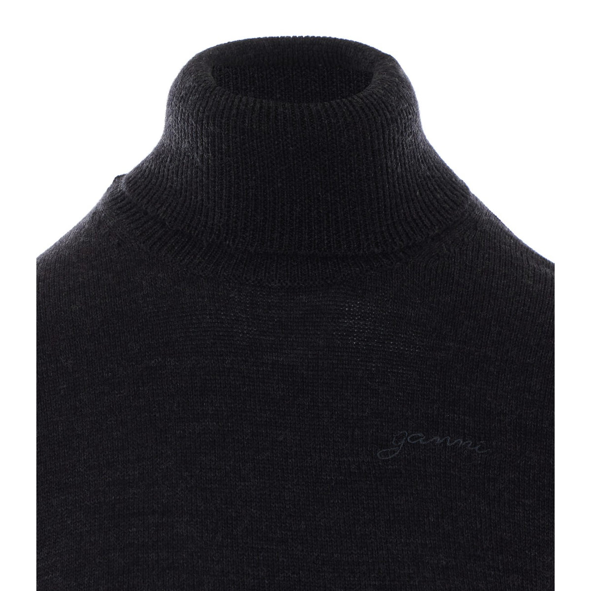 Ganni Women Turtleneck In Lace Merinos