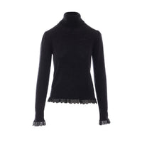 Ganni Women Turtleneck In Lace Merinos