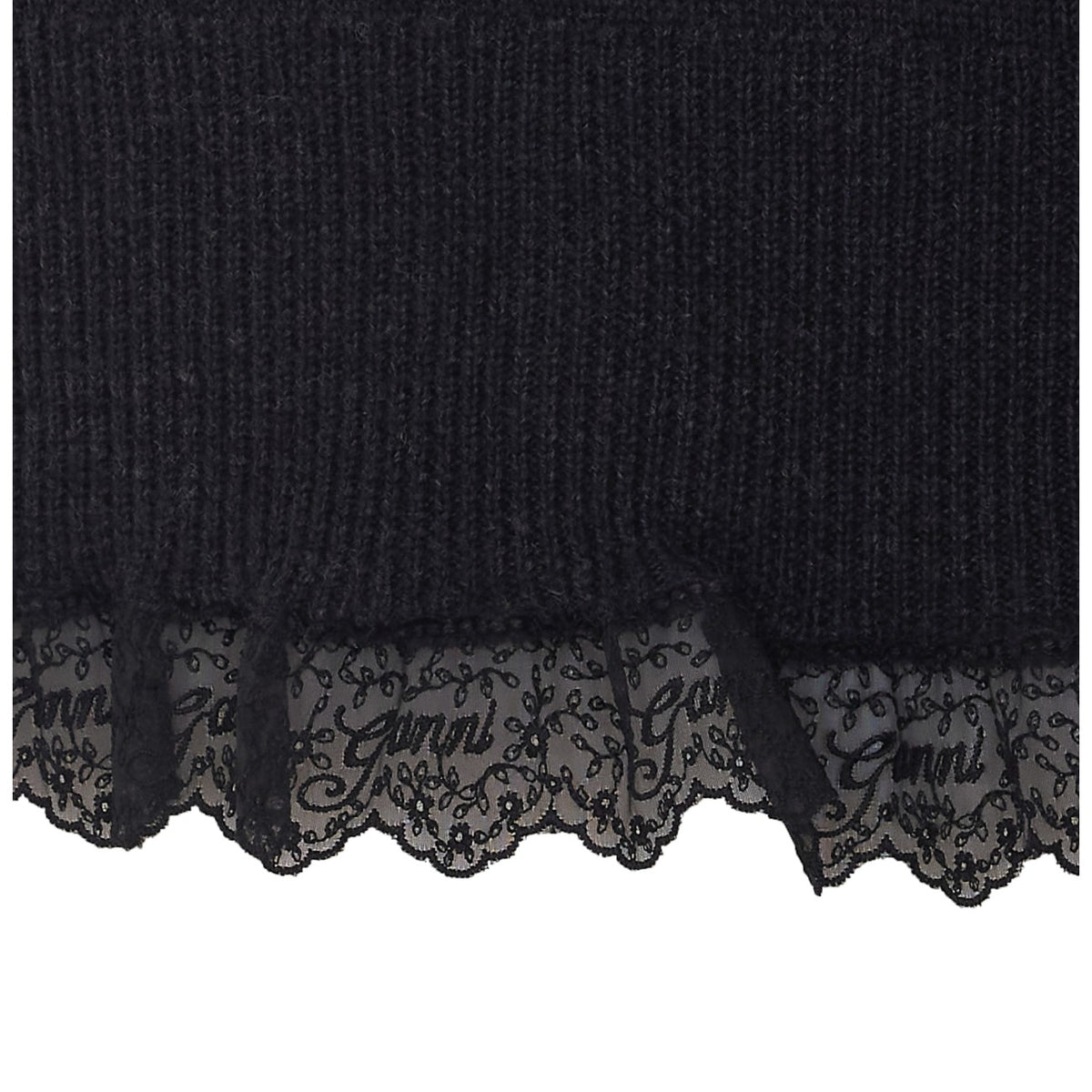 Ganni Women Turtleneck In Lace Merinos