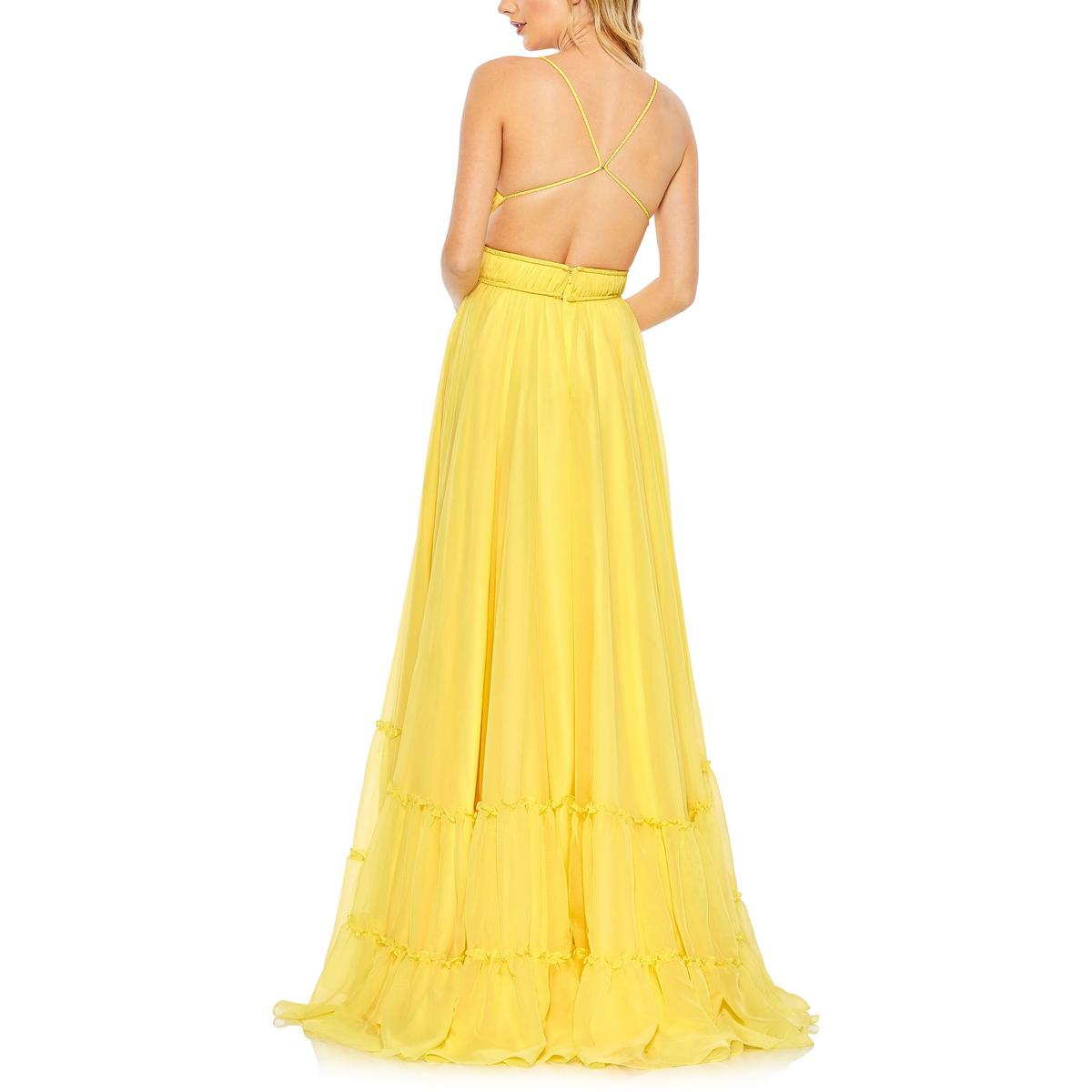 Womens Chiffon Cut-Out Evening Dress