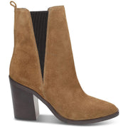 KRISTIE Womens Leather Block Heel Mid-Calf Boots