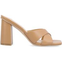 Chazz Womens Faux Leather Slip On Heels