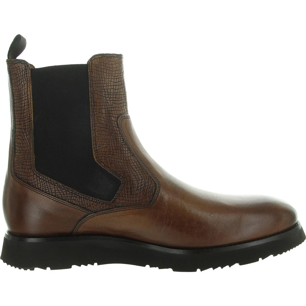 Mens Stretch Leather Chelsea Boots