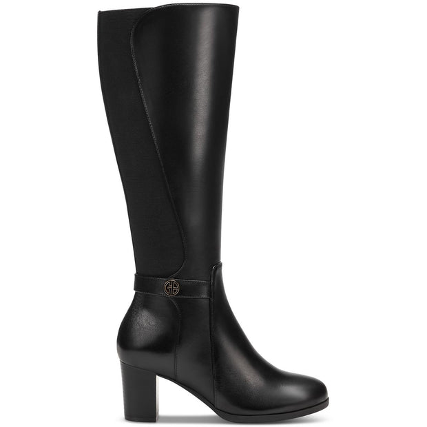 Mia Womens Leather Tall Mid-Calf Boots