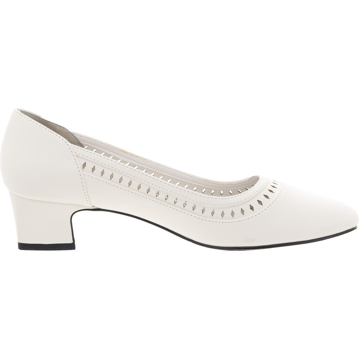 Glana Womens Cushioned Footbed Faux Leather Pumps