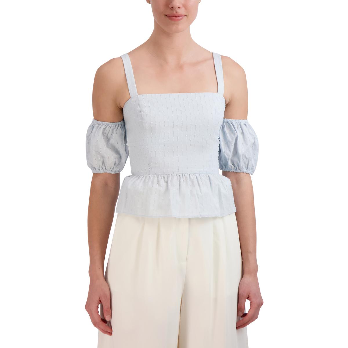 Womens Cotton Off The Shoulder Peplum Top