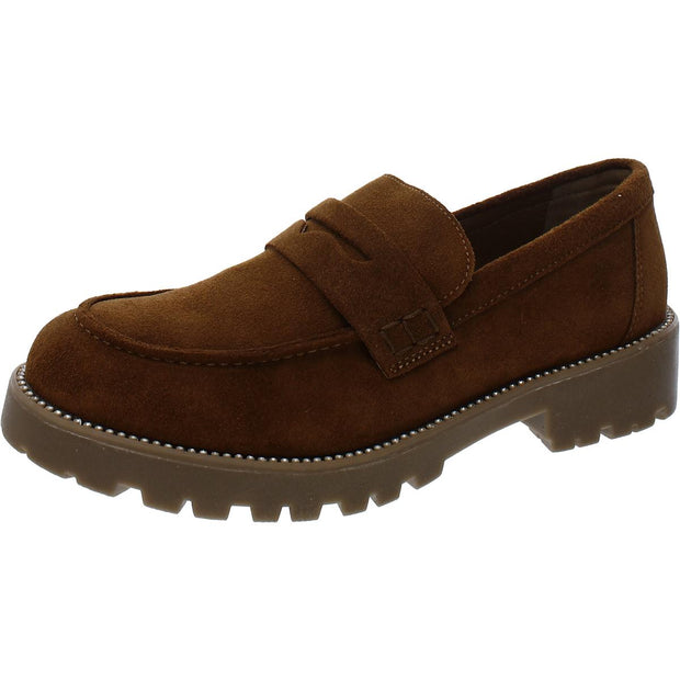 Derbr Womens Suede Slip-On Loafers