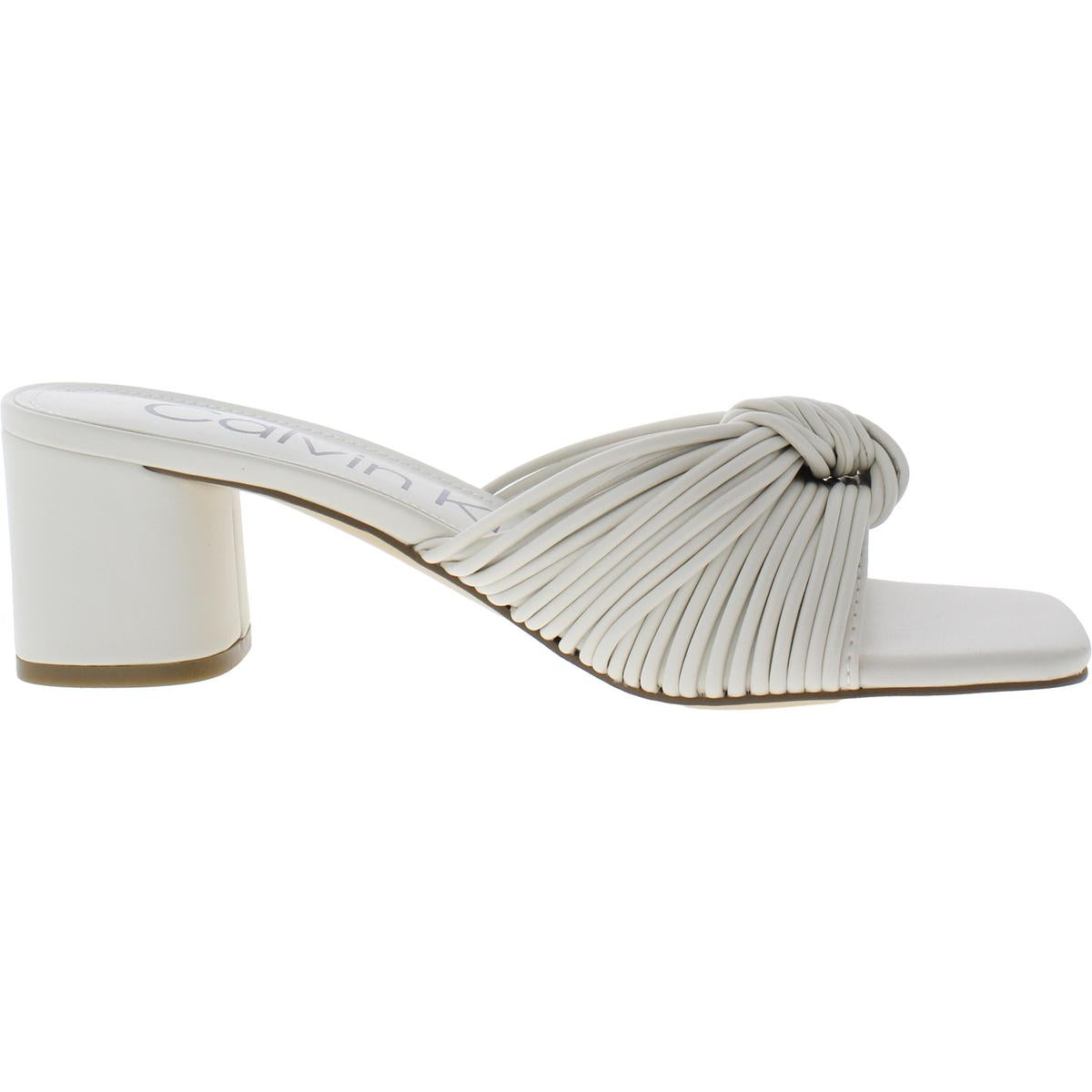 Beanca Womens Faux Leather Slip-On Strappy Sandals