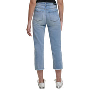 Rivington Womens Frayed Hem Denim Cropped Jeans
