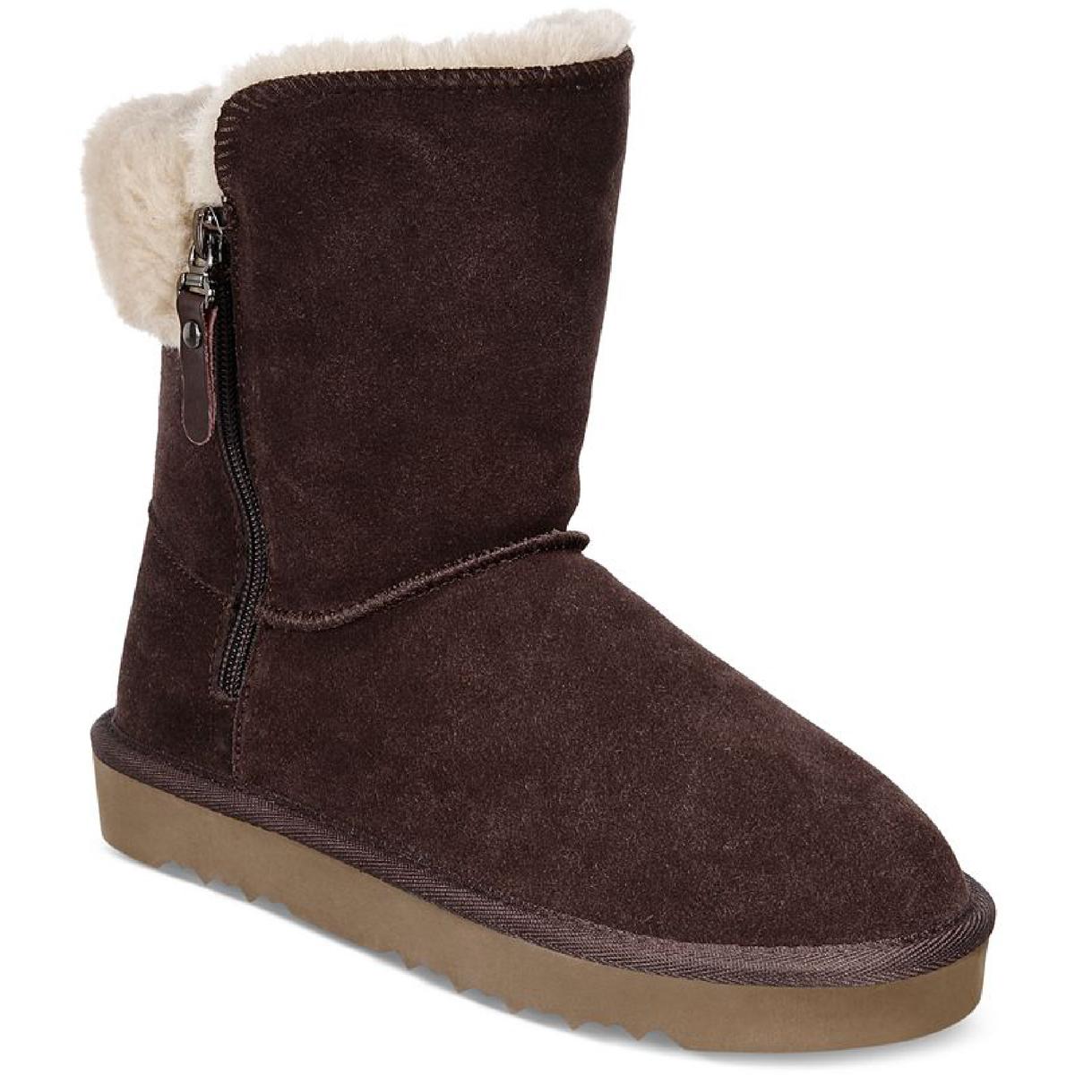 Maevee Womens Faux Fur Lined Ankle Winter & Snow Boots 6 Medium Chocolate