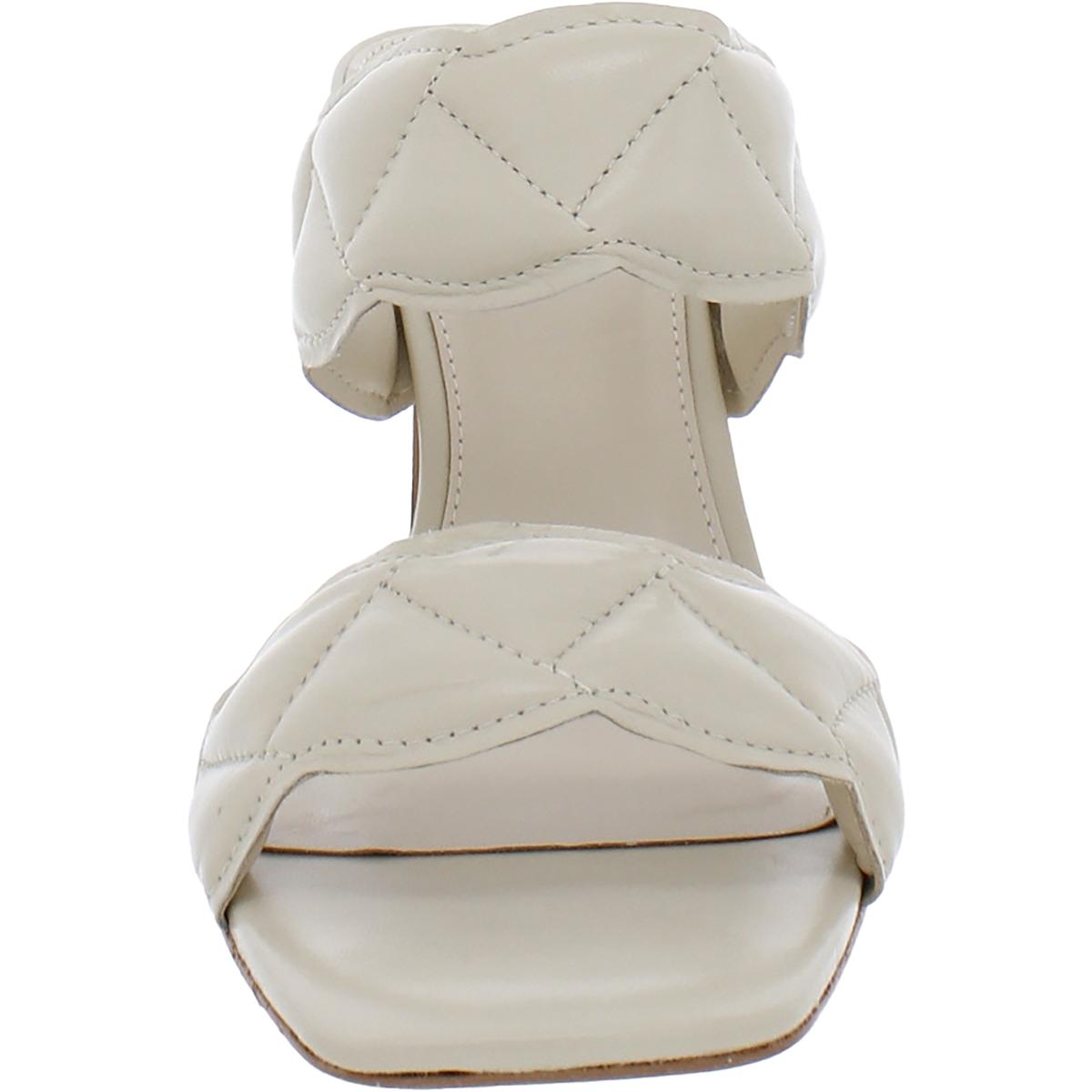 Renneya Womens Leather Square Toe Mule Sandals