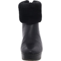 POWELL WEDGE BOOTIE Womens Faux Fur Lined Faux Leather Wedge Boots