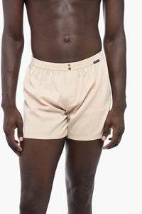 Dolce & Gabbana UNDERWEAR Silk Shorts with Elastic Waistband XXL Beige