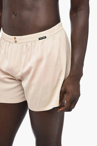 Dolce & Gabbana UNDERWEAR Silk Shorts with Elastic Waistband