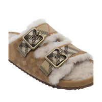 Burberry Burberry Women Urchin Sandals In Check Shearling