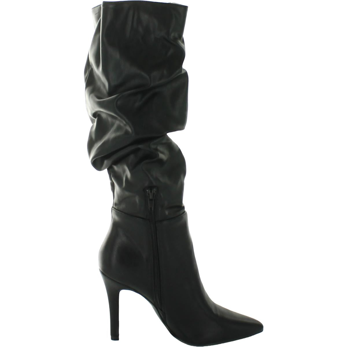 Sarie Womens Faux Leather Slouchy Knee-High Boots
