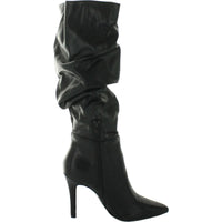 Sarie Womens Faux Leather Slouchy Knee-High Boots
