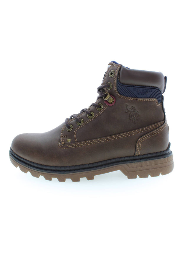 U.S. POLO ASSN. Elegant High Lace-Up Boots with Logo Men's Accents