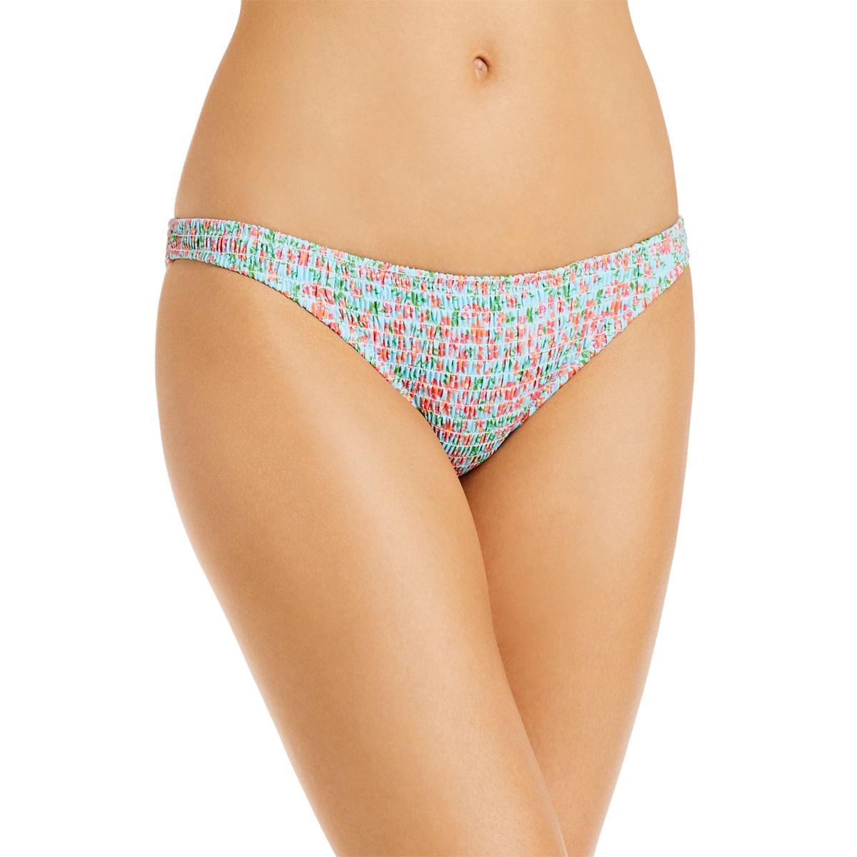 The Rachel Womens Smocked Floral Swim Bottom Separates