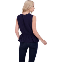 Womens Surplice Ruched Peplum Top