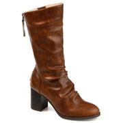 Sequoia Womens Faux Leather Almond Toe Mid-Calf Boots