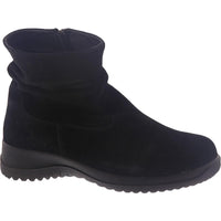 Boston Souch Womens Suede Side Zipper Ankle Boots Black