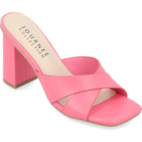 Chazz Womens Faux Leather Slip On Heels 10 Medium Pink