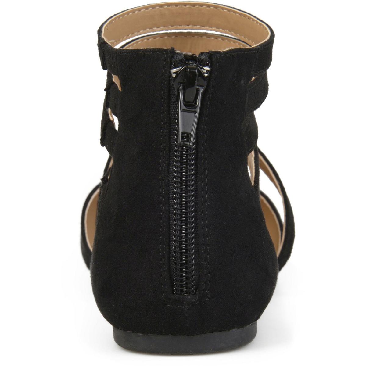 Marlee Womens Strappy Faux Suede Flats