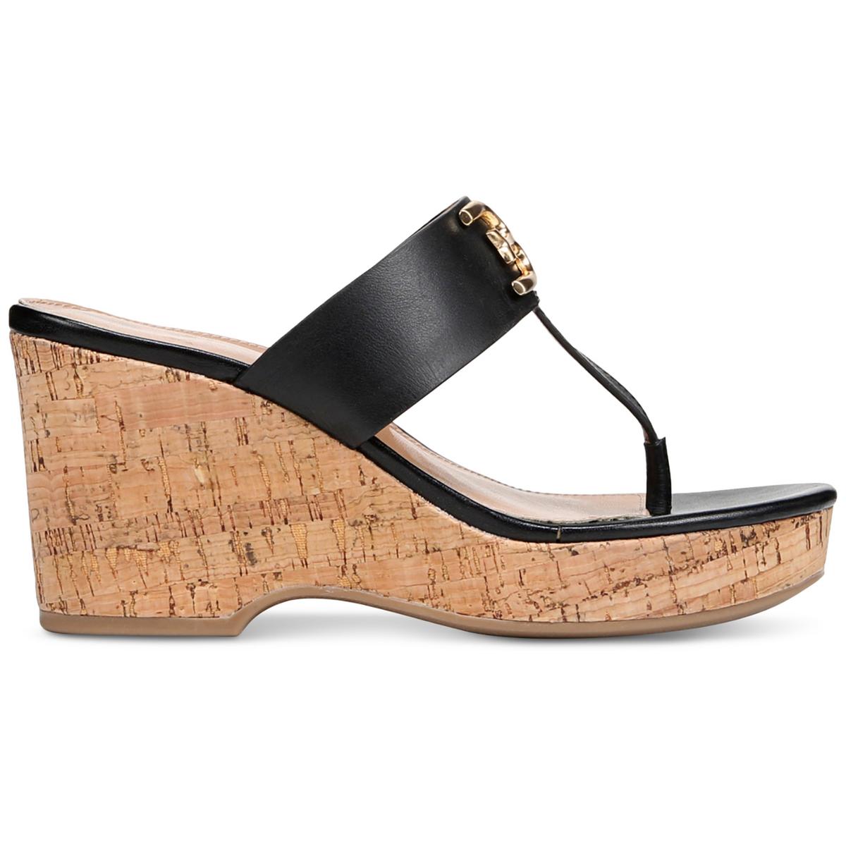 Yardlie Womens Patent Cork Wedge Sandals