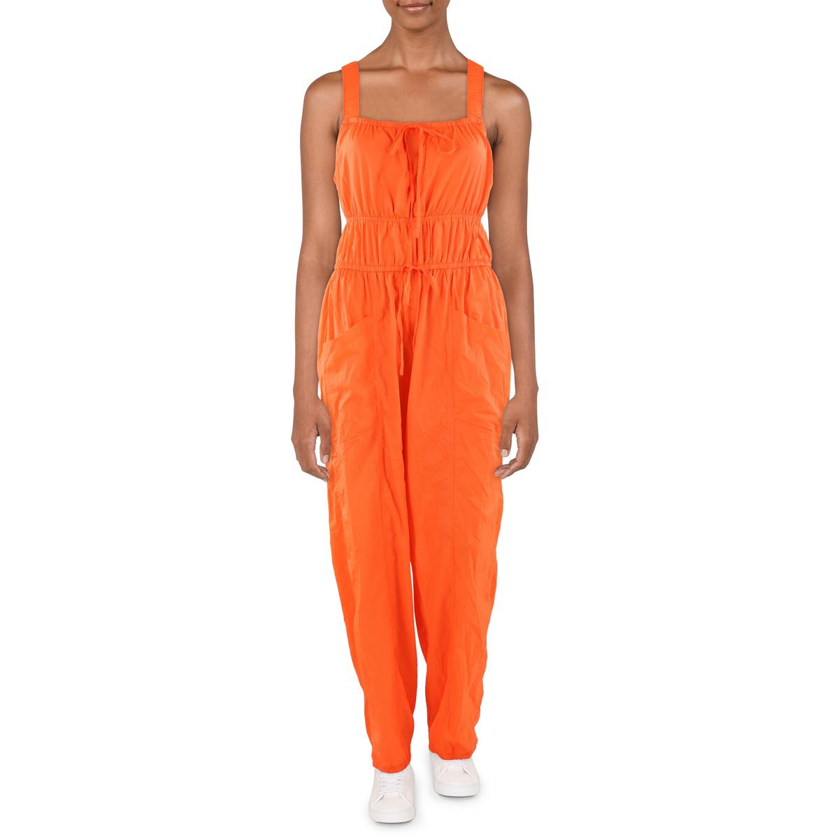 Womens Ruched Nylon Overall Regular 6 (S) Hot Watermelon
