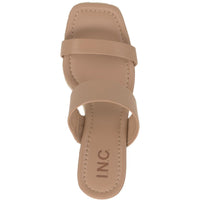 NYLANA Womens Square Toe Manmade Wedge Sandals